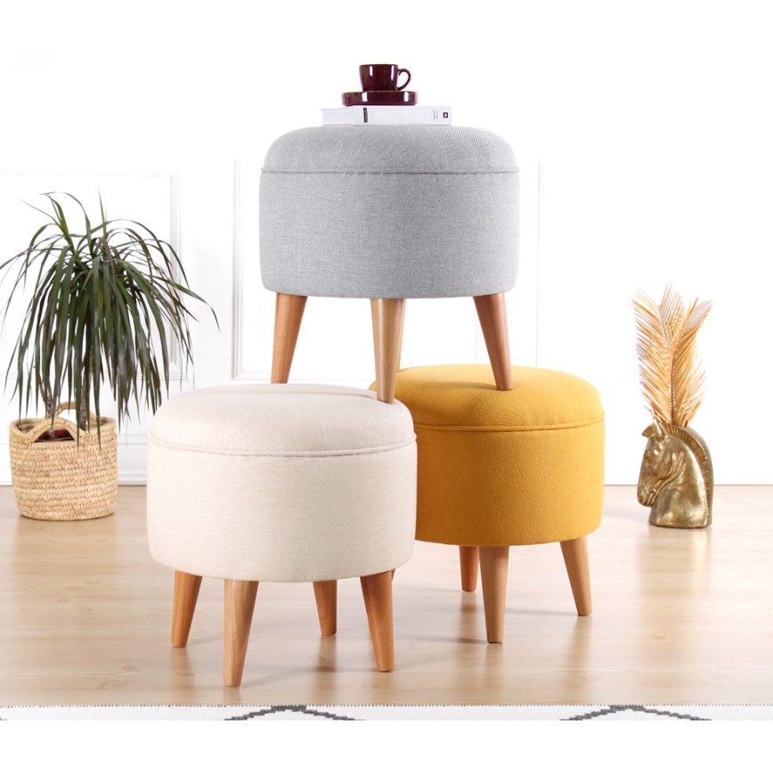 Taburet PIXI, priemer 40 cm, sivý