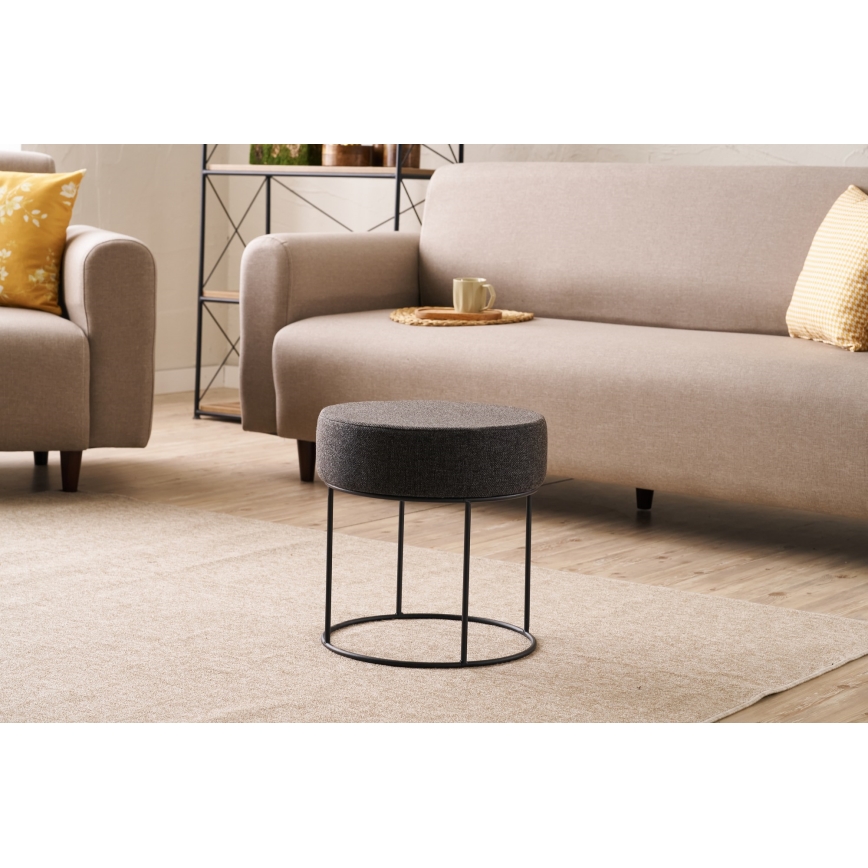 Taburet RELO, priemer 40 cm, tmavohnedý