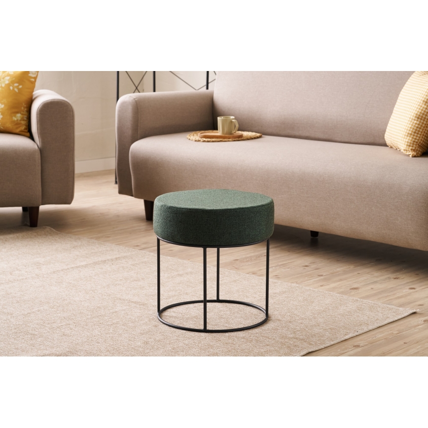 Taburet RELO, priemer 40 cm, zelený