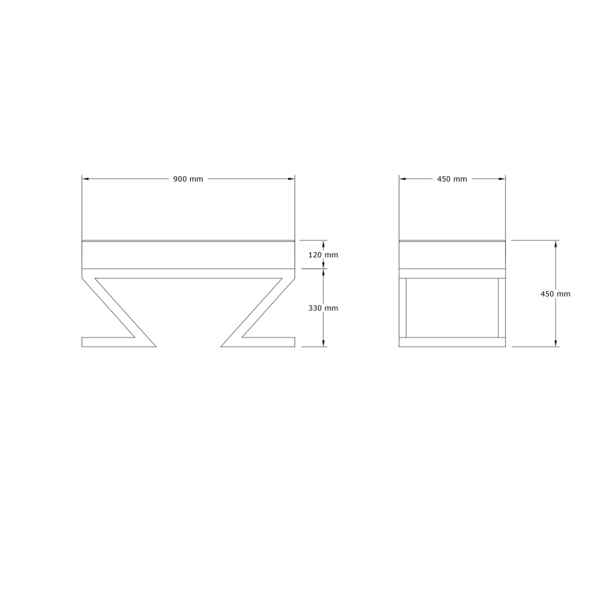 Taburet RINA 45x90 cm hnedá