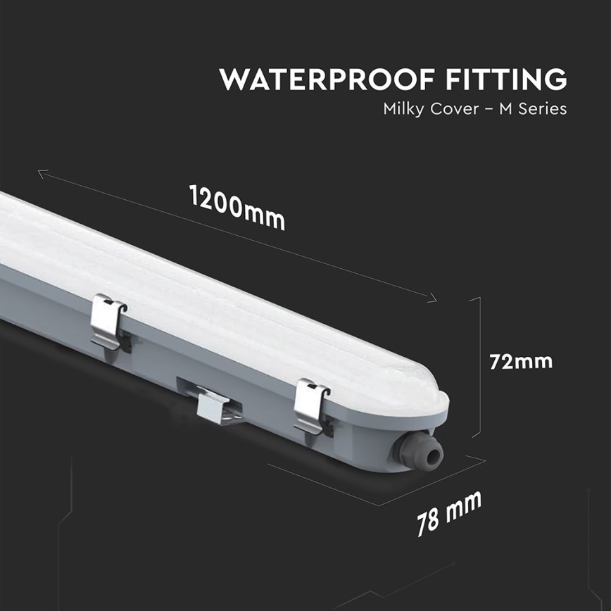 LED technické žiarivkové svietidlo s núdzovým modulom LED/36W/230V 6500K IP65 2200 mAh 120 cm
