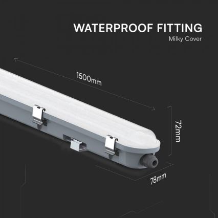 LED technické žiarivkové svietidlo s núdzovým modulom LED/48W/230V 6500K IP65 2200 mAh 150 cm