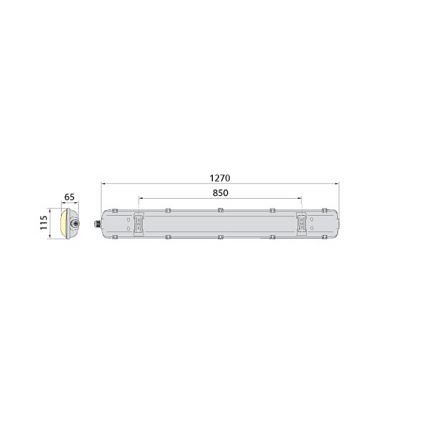 Technické žiarivkové svietidlo 2xG13/18W/230V IP65 1270 mm