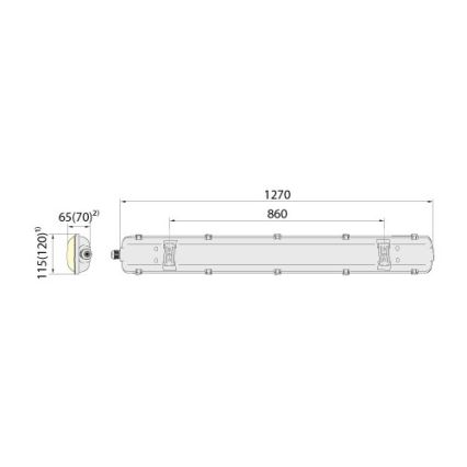 Technické žiarivkové svietidlo 2xG13/18W/230V IP65 1200mm