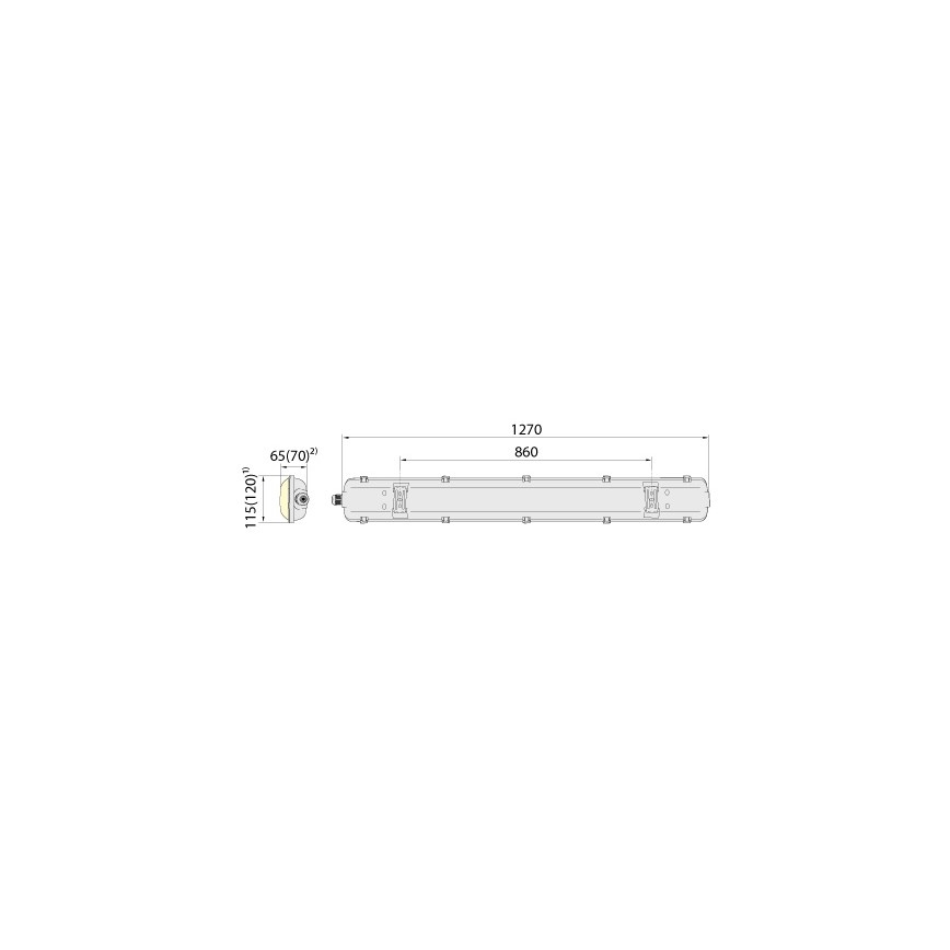 Technické žiarivkové svietidlo 2xG13/18W/230V IP65 1200mm
