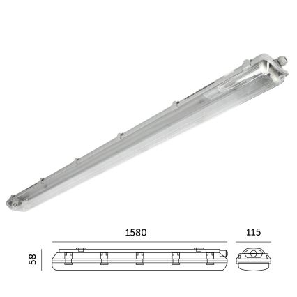 Technické žiarivkové svietidlo 2xG13/22W/230V IP65