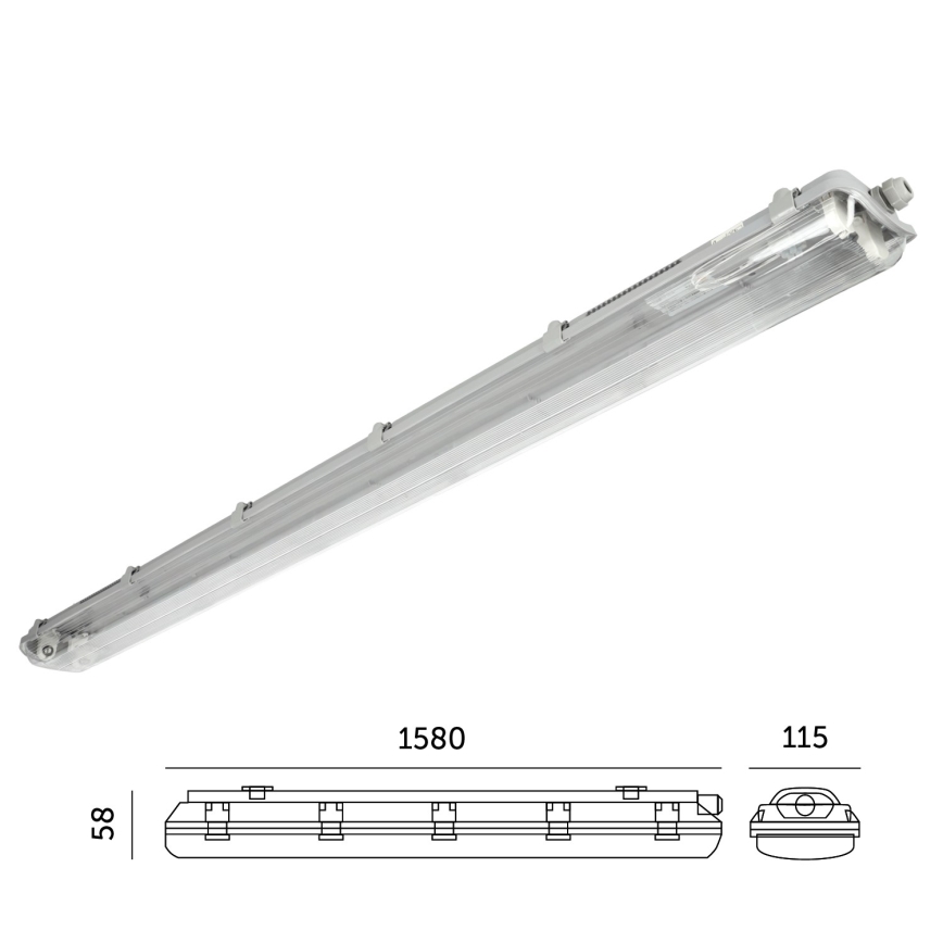 Technické žiarivkové svietidlo 2xG13/22W/230V IP65