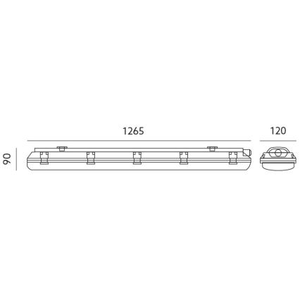 Technické žiarivkové svietidlo T8 2xG13/18W/230V IP65