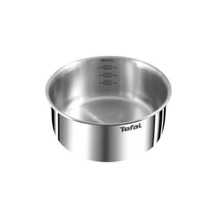 Nerezový hrniec Tefal s vnútornou mierkou (1,0 L, 1,5 L, 2,0 L, Max 2,8 L) stojí na bielom pozadí.