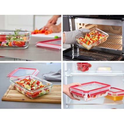 Tefal - Dóza na potraviny 0,7 l MSEAL GLASS červená/sklo