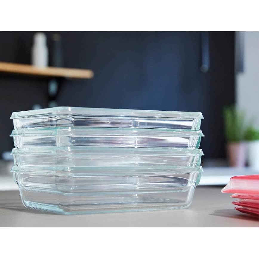 Tefal - Dóza na potraviny 0,7 l MSEAL GLASS červená/sklo