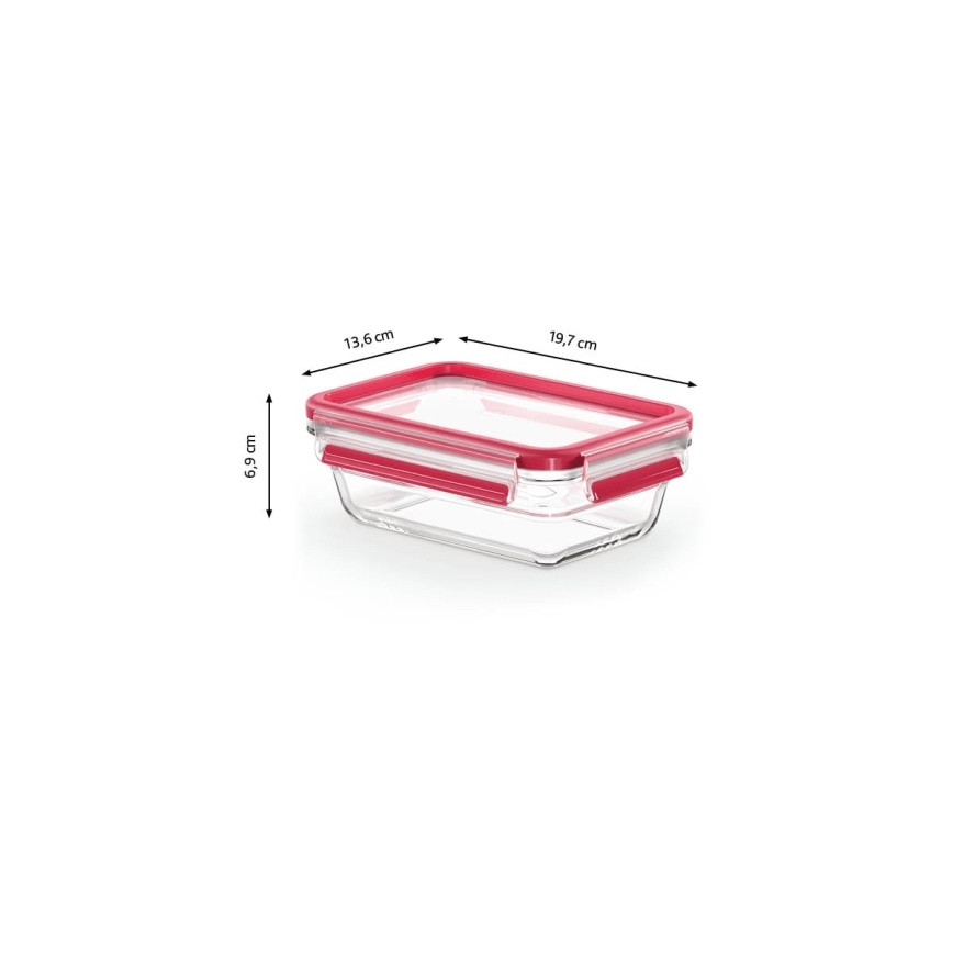 Tefal - Dóza na potraviny 0,7 l MSEAL GLASS červená/sklo