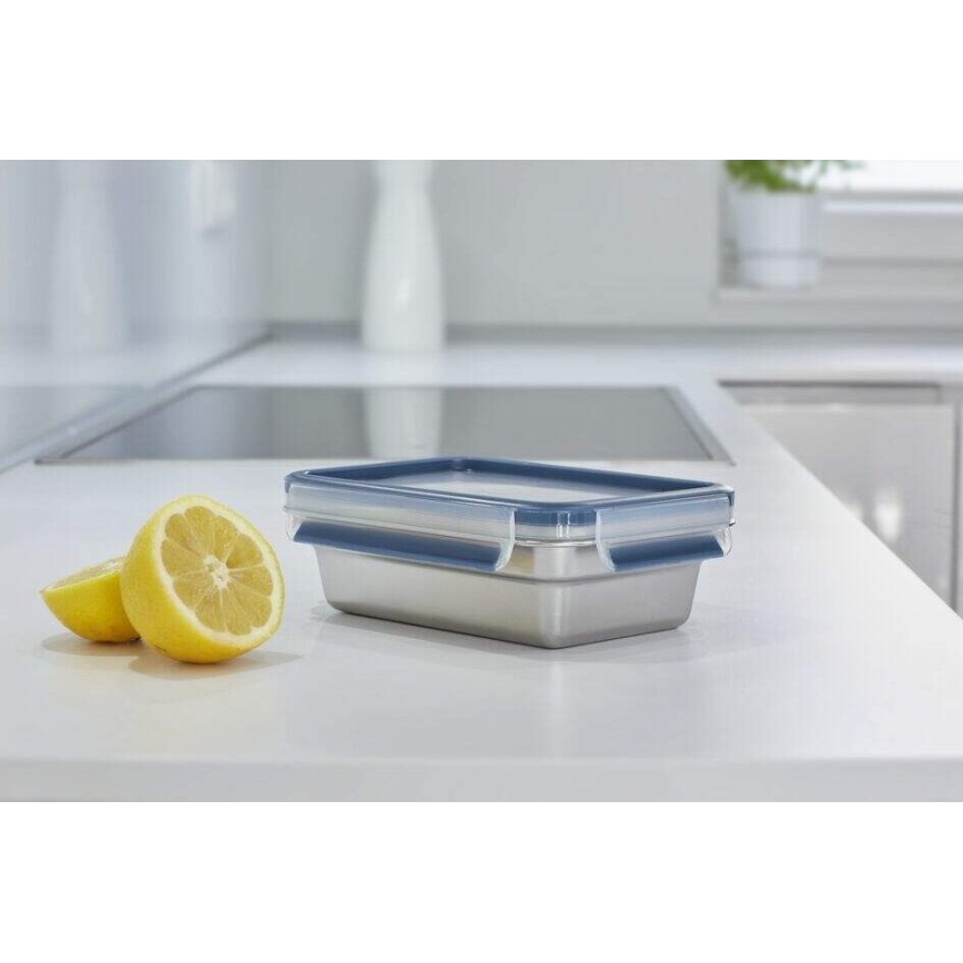 Tefal - Dóza na potraviny 0,8 l MSEAL STEEL modrá/nerez