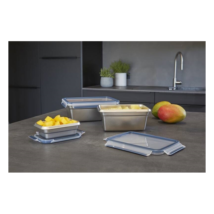 Tefal - Dóza na potraviny 2 l MSEAL STEEL modrá/nerez