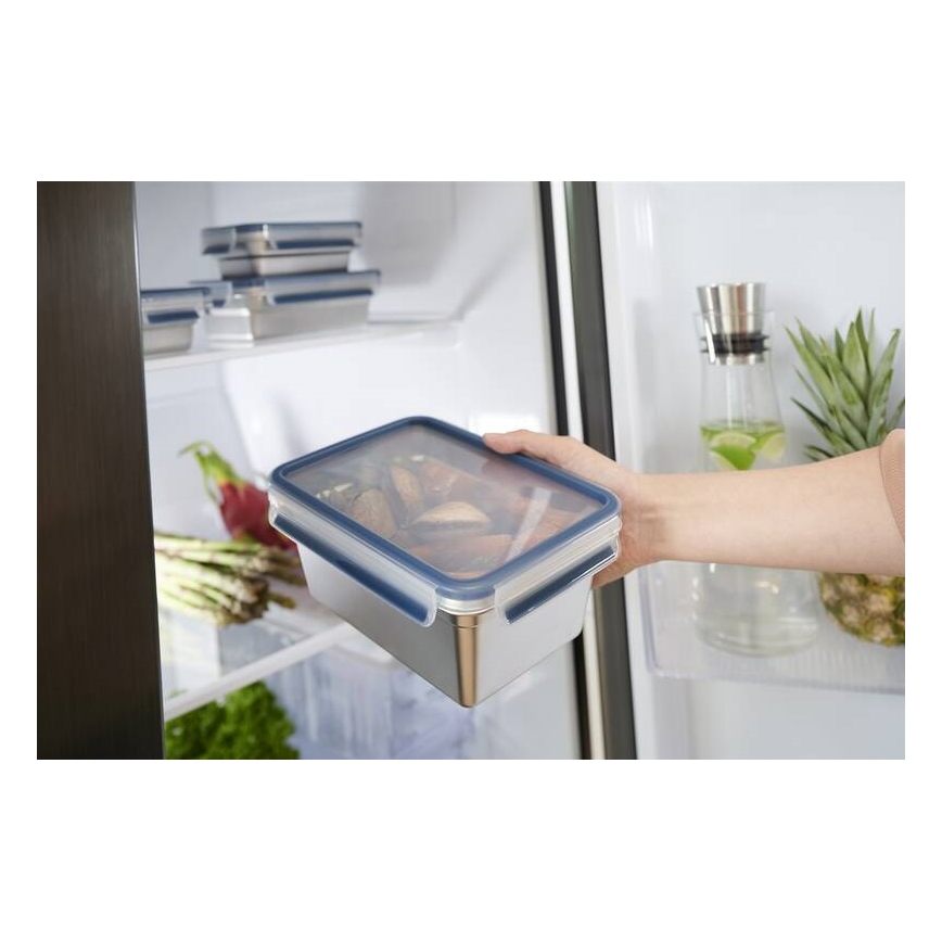 Tefal - Dóza na potraviny 2 l MSEAL STEEL modrá/nerez