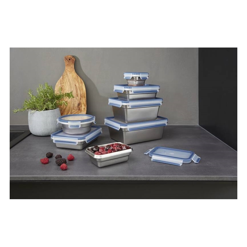 Tefal - Dóza na potraviny 2 l MSEAL STEEL modrá/nerez