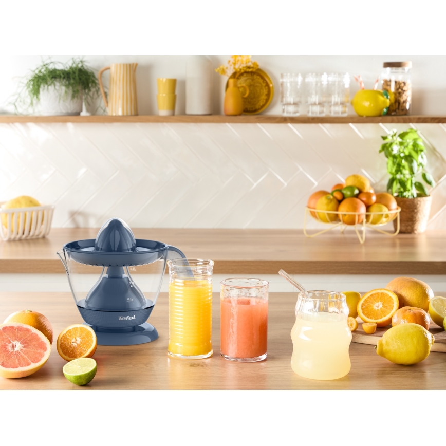 Tefal - Elektrický odšťavovač na citrusy MORNING CITRUS PRESS 0,8 l 25W/230V modrá
