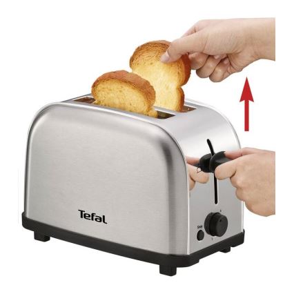 Tefal - Hriankovač s dvomi otvormi ULTRA MINI 700W/230V matný chróm