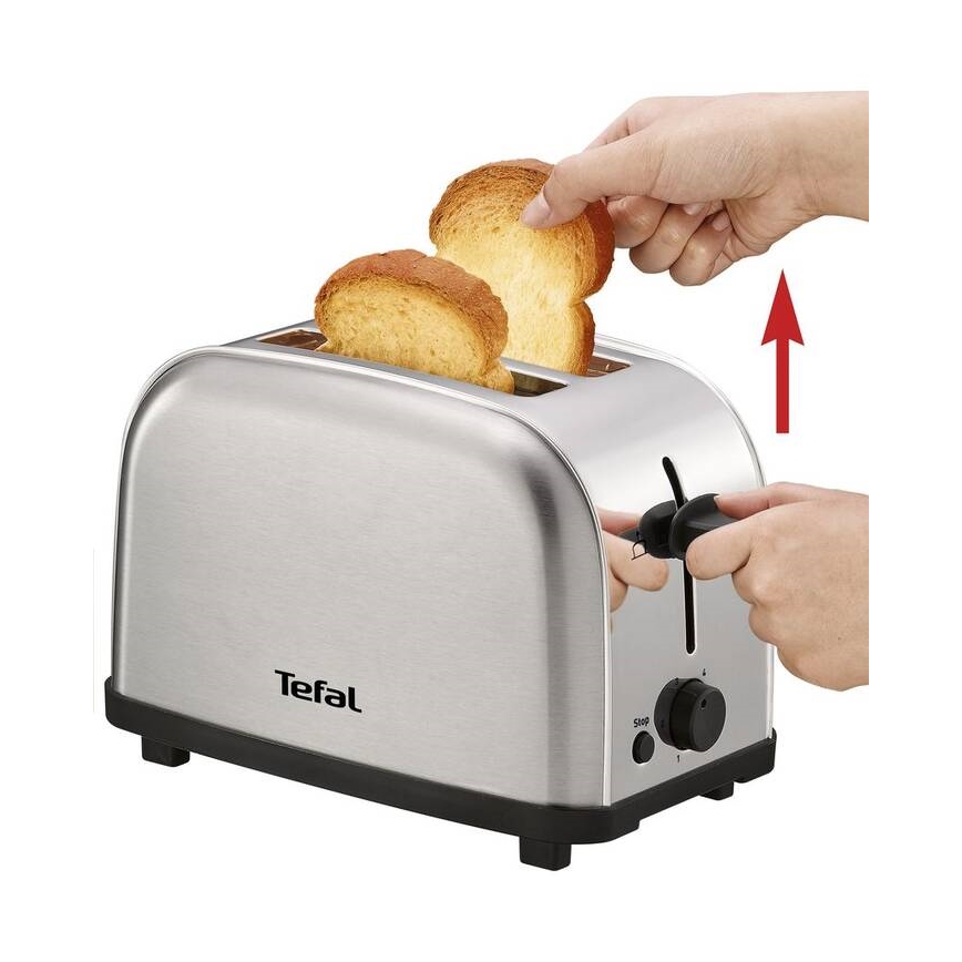 Tefal - Hriankovač s dvomi otvormi ULTRA MINI 700W/230V matný chróm
