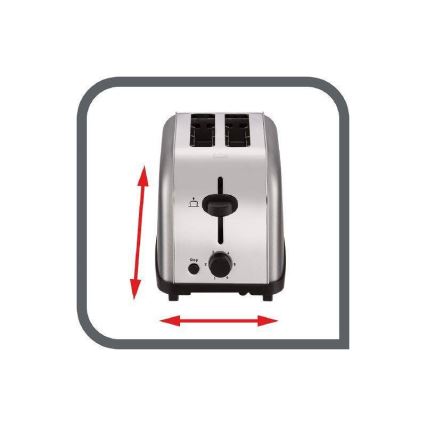 Tefal - Hriankovač s dvomi otvormi ULTRA MINI 700W/230V matný chróm