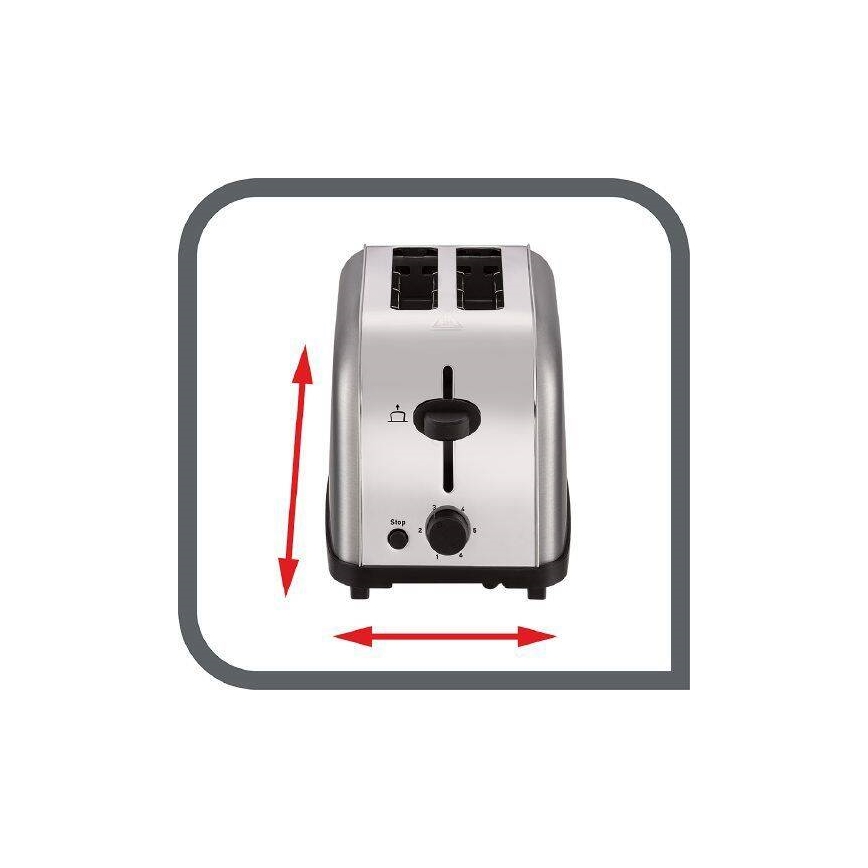 Tefal - Hriankovač s dvomi otvormi ULTRA MINI 700W/230V matný chróm