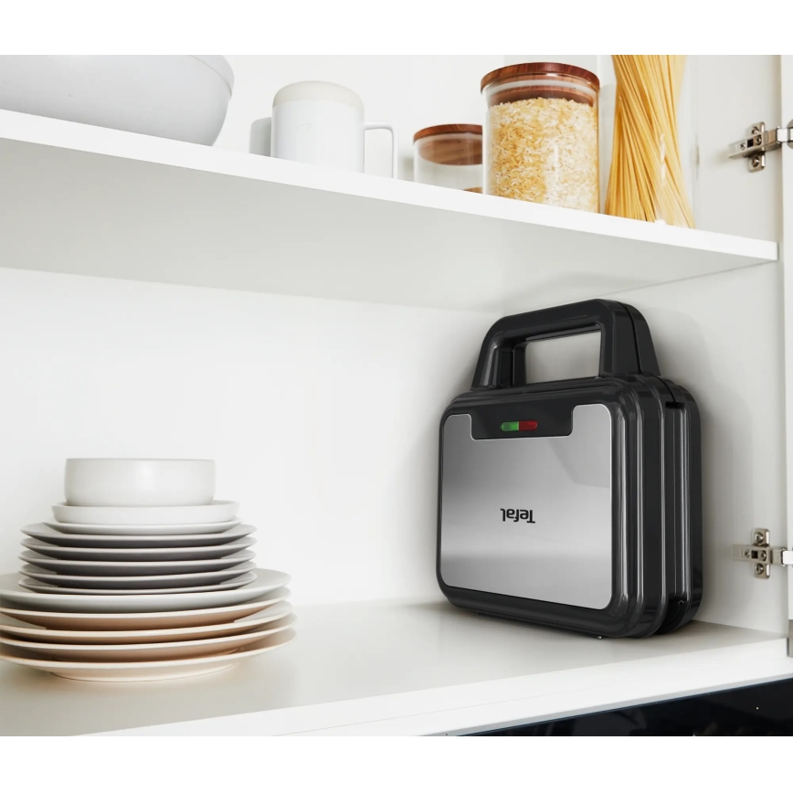 Tefal - Hriankovač ULTRA COMPACT 3v1 700W/230V čierna/matný chróm