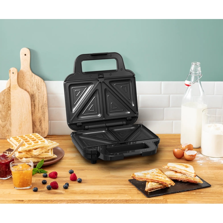 Tefal - Hriankovač ULTRA COMPACT 3v1 700W/230V čierna/matný chróm