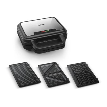 Tefal - Hriankovač ULTRA COMPACT 3v1 700W/230V čierna/matný chróm
