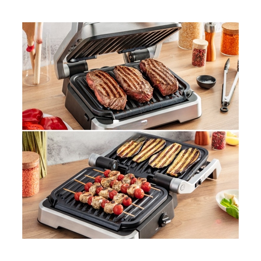 Tefal - Kontaktný gril OPTIGRILL 2v1 2100 W/230 V nerezová oceľ