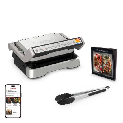 Tefal - Kontaktný gril OPTIGRILL 2v1 2100 W/230 V nerezová oceľ