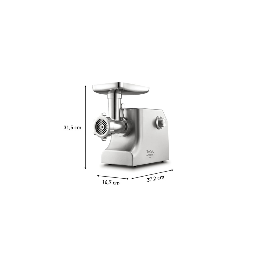 Tefal - Mlynček na mäso 8v1 2200W/230V strieborná