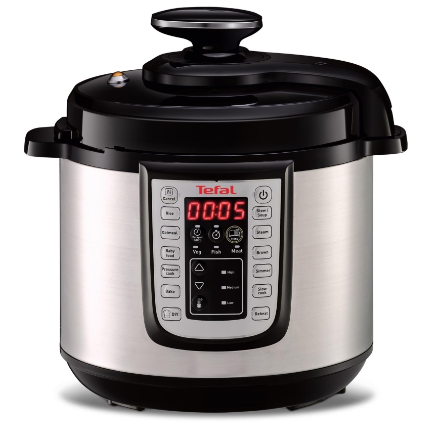 Tefal - Multifunkčný elektrický tlakový hrniec ALL IN ONE POT 1100W/230V matný chróm/čierna