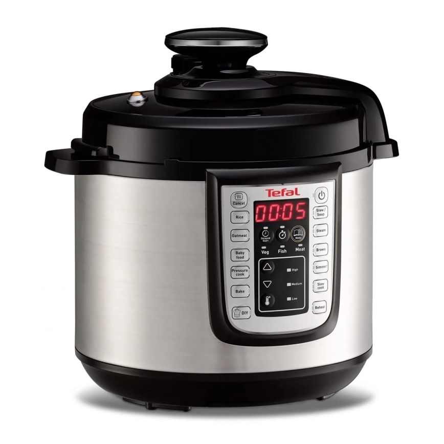 Tefal - Multifunkčný elektrický tlakový hrniec ALL IN ONE POT 1100W/230V matný chróm/čierna