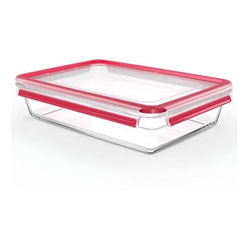 Tefal - Nádoba na potraviny 3 l MSEAL GLASS červená/sklo
