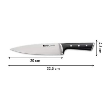 Tefal - Nerezový nôž chef ICE FORCE 20 cm lesklý chróm/čierna