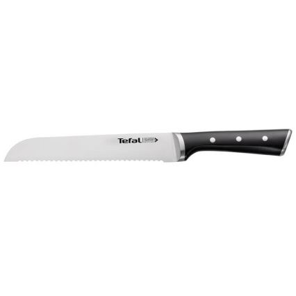 Tefal - Nerezový nôž na chlieb ICE FORCE 20 cm lesklý chróm/čierna