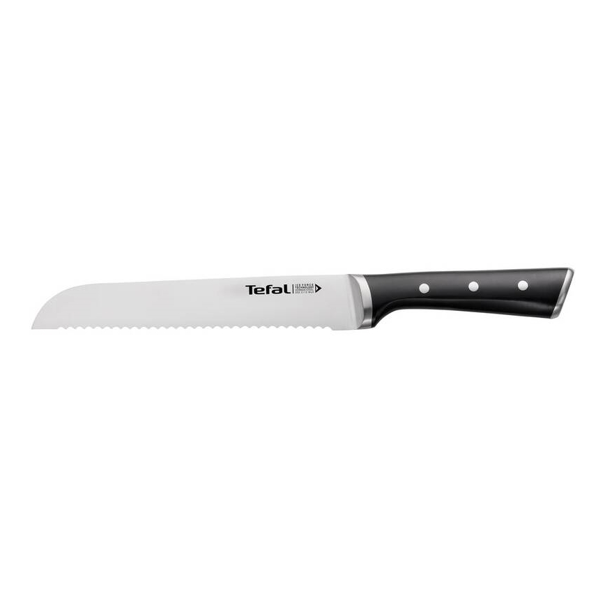 Tefal - Nerezový nôž na chlieb ICE FORCE 20 cm lesklý chróm/čierna