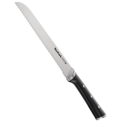 Tefal - Nerezový nôž na chlieb ICE FORCE 20 cm lesklý chróm/čierna
