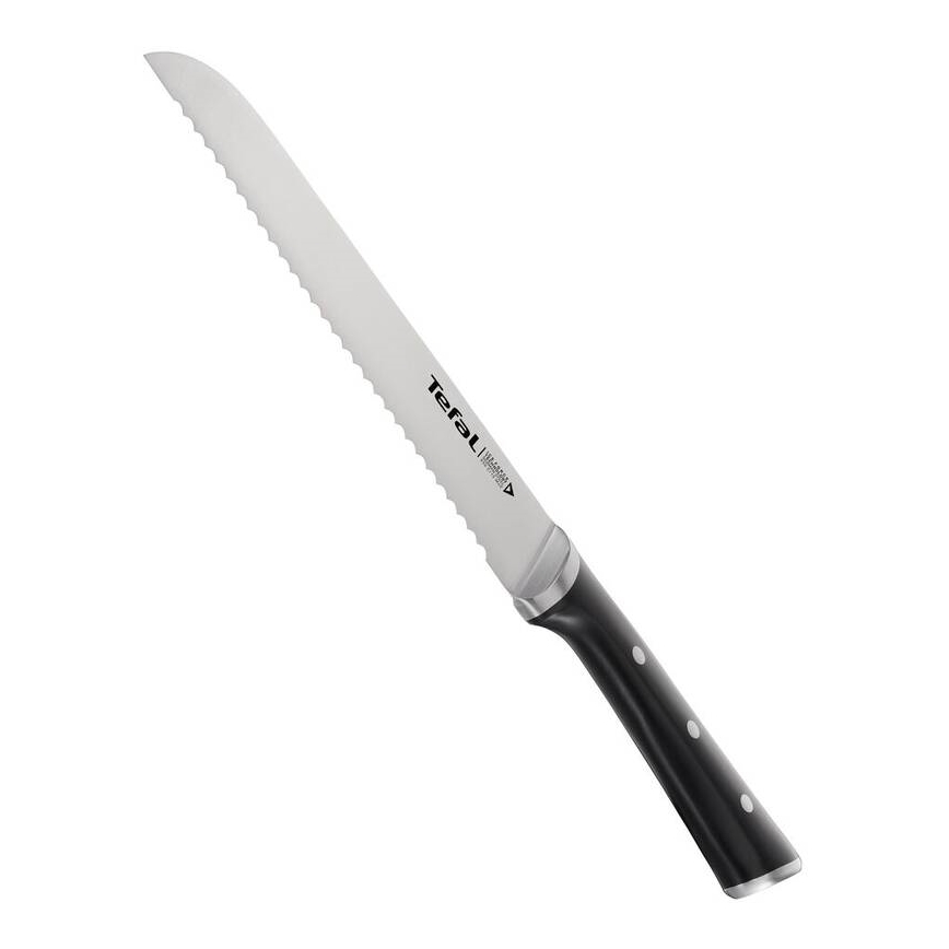 Tefal - Nerezový nôž na chlieb ICE FORCE 20 cm lesklý chróm/čierna