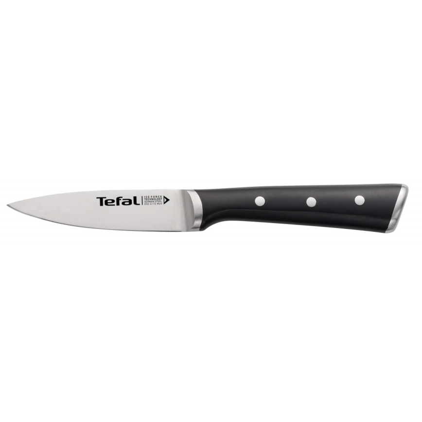 Tefal - Nerezový nôž vykrajovací ICE FORCE 9 cm lesklý chróm/čierna