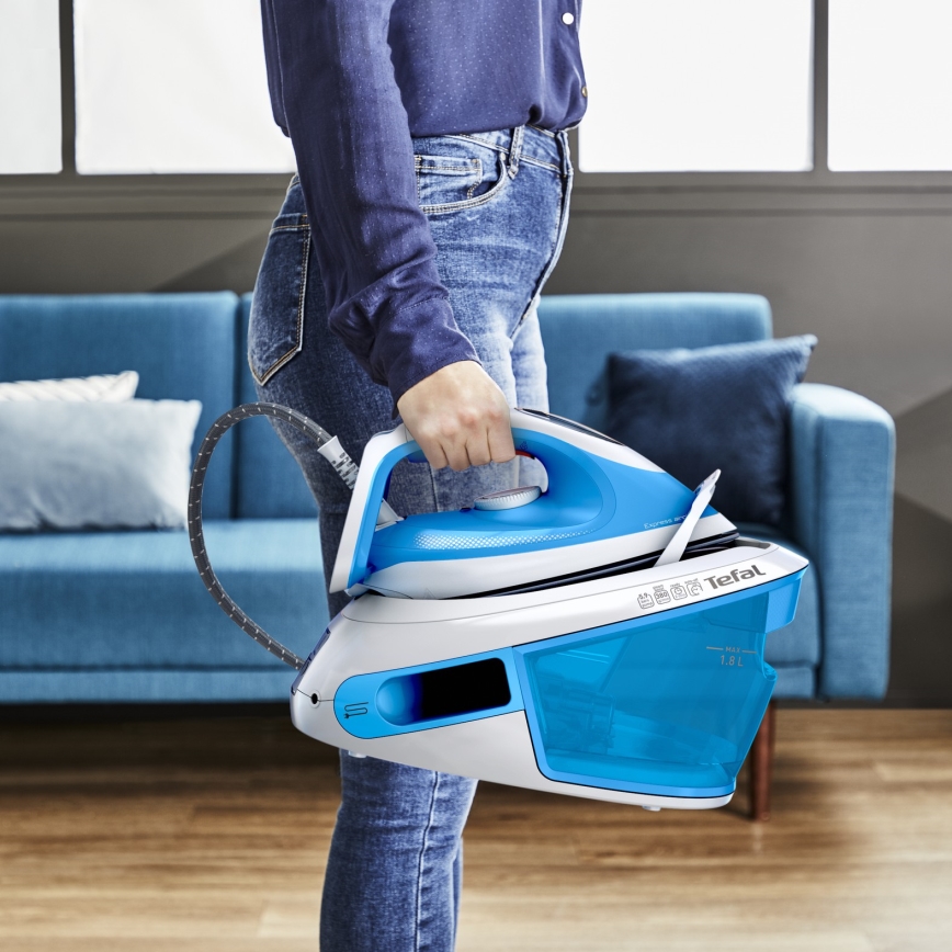 Tefal - Parný generátor EXPRESS AIRGLIDE 2800W/230V modrá