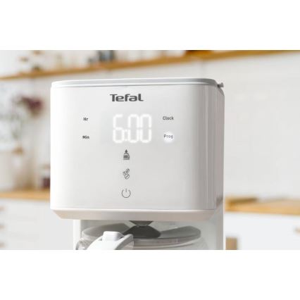 Tefal - Prekvapkávajúci kávovar s LCD displejom SENSE 1000W/230V biela