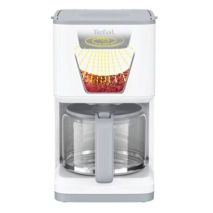 Tefal - Prekvapkávajúci kávovar s LCD displejom SENSE 1000W/230V biela