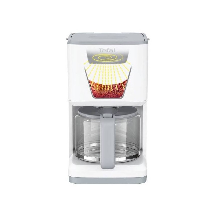 Tefal - Prekvapkávajúci kávovar s LCD displejom SENSE 1000W/230V biela
