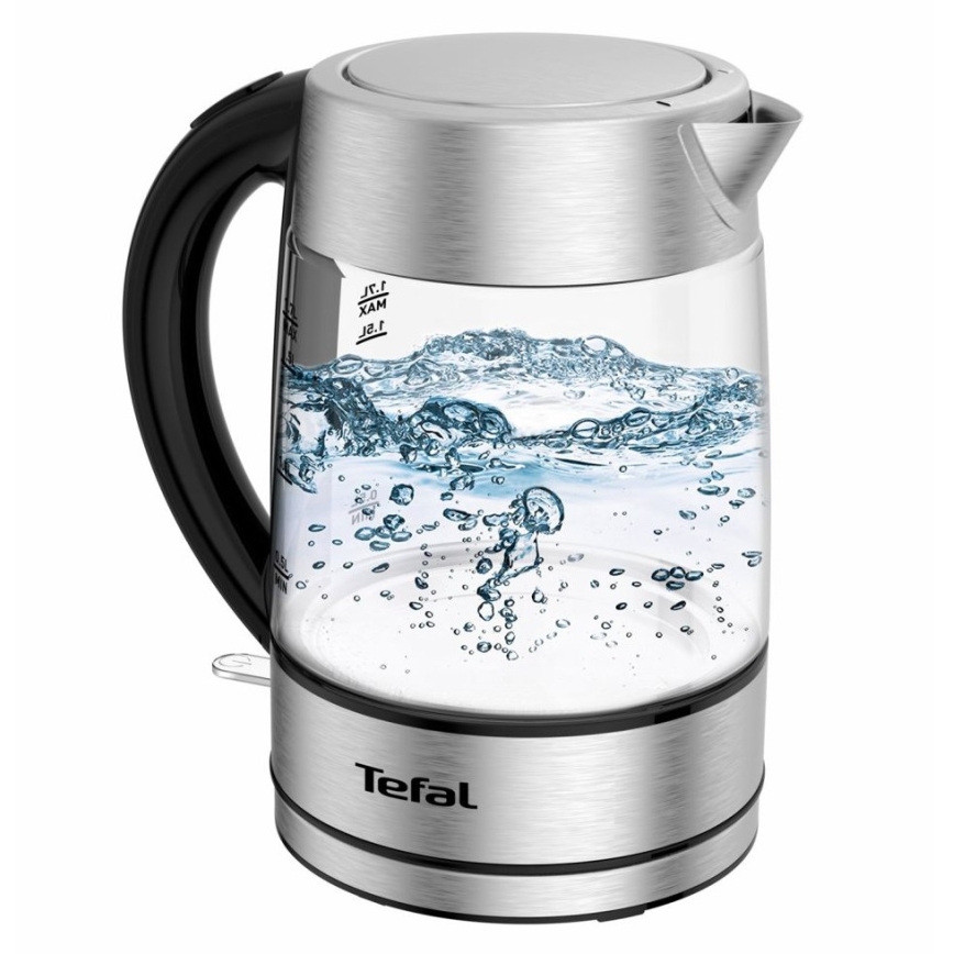 Tefal - Rýchlovarná kanvica GLASS 1,7 l  2200W/230V matný chróm