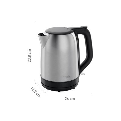 Tefal - Rýchlovarná kanvica SUBITO 1,7l 2400W/230V nerez/čierna