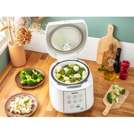 Tefal - Ryžovar 8v1 EASY COOK 750W/230V 5 l biela