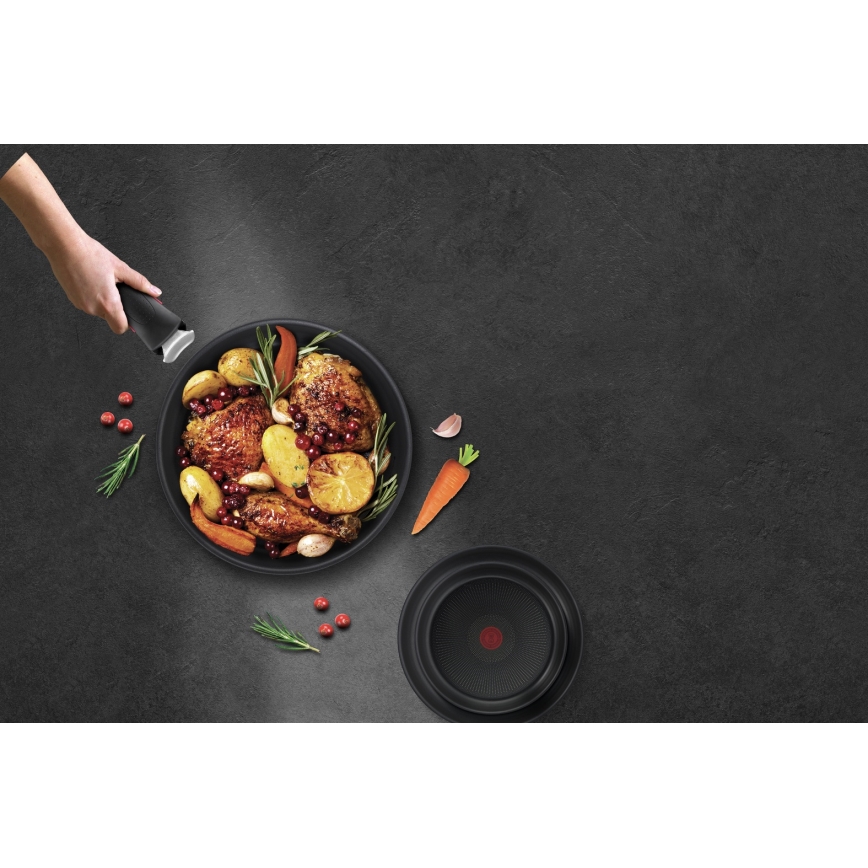 Tefal - Sada 3 ks panvíc INGENIO BLACK STONE