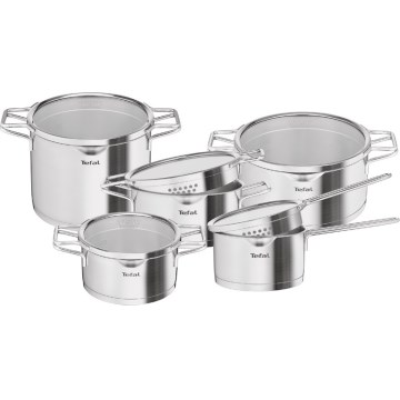 Tefal - Sada hrncov 10 ks NORDICA z nehrdzavejúcej ocele