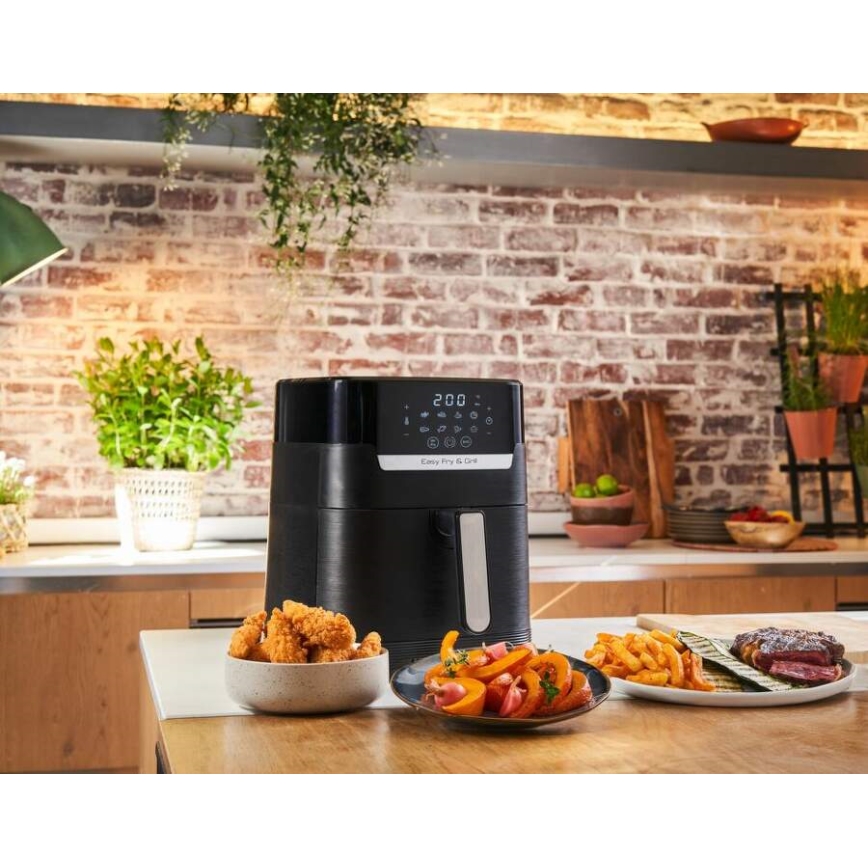 Tefal - Teplovzdušná fritéza 4,2 l EASY FRY&GRILL 2v1 1550W/230V čierna